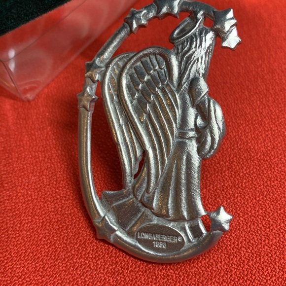Longaberger Pewter Angel Basket Ornament HOPE Christmas 1998 - Picture 4 of 4